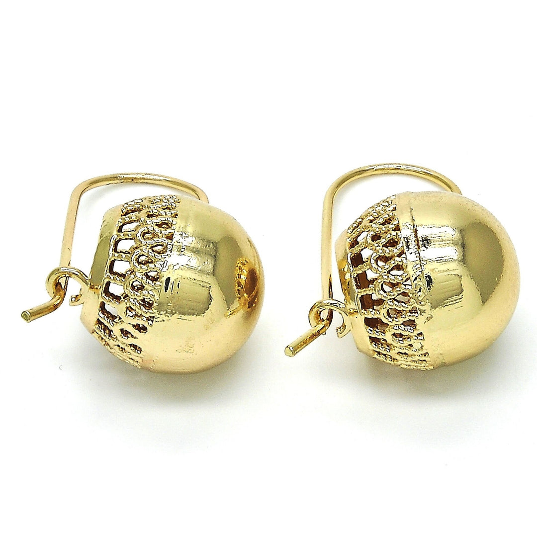 Gold Filled Leverback Earring Polished Finish Golden Tone Image 1