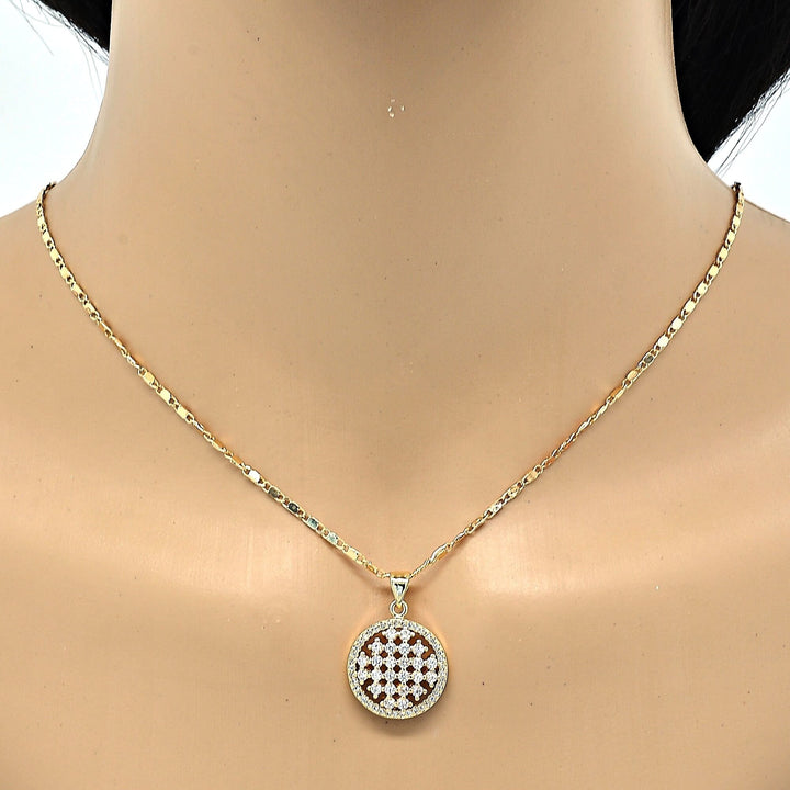 GOLD Filled High Polish Finsh PENDANT NECKLACE WITH DIAMOND ACCENT Image 1