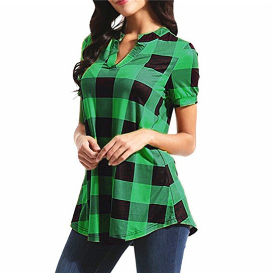 Plaid Casual Short Sleeve Shirt Image 3