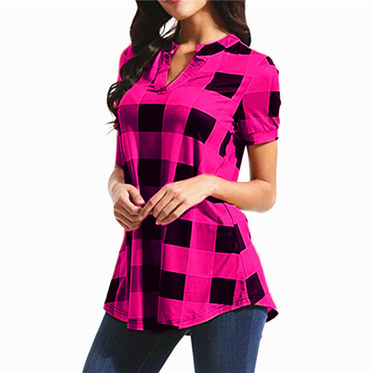 Plaid Casual Short Sleeve Shirt Image 4