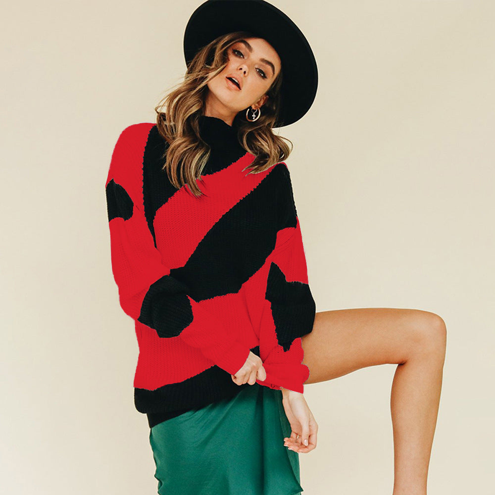 2-color Striped Loose Sweater Image 6