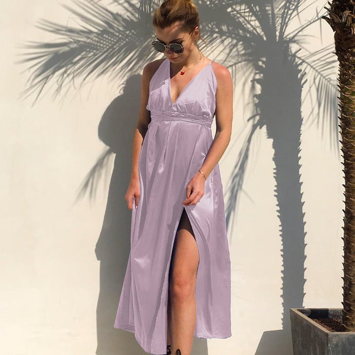 7-color Beach Straps Halter Long Dress Dress Image 1