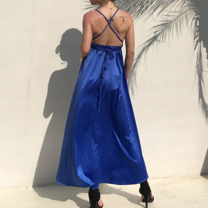 7-color Beach Straps Halter Long Dress Dress Image 9