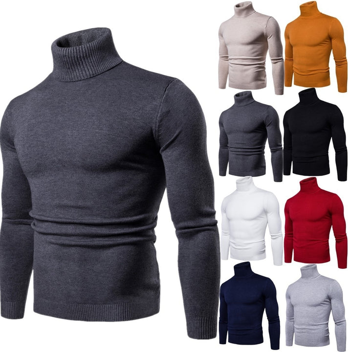 High Collar Mens Sweater Image 9