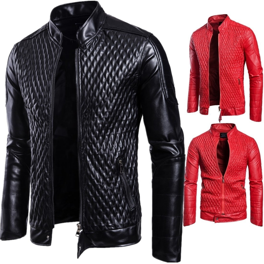 Red And Black Jacket Leather Jacket Image 1