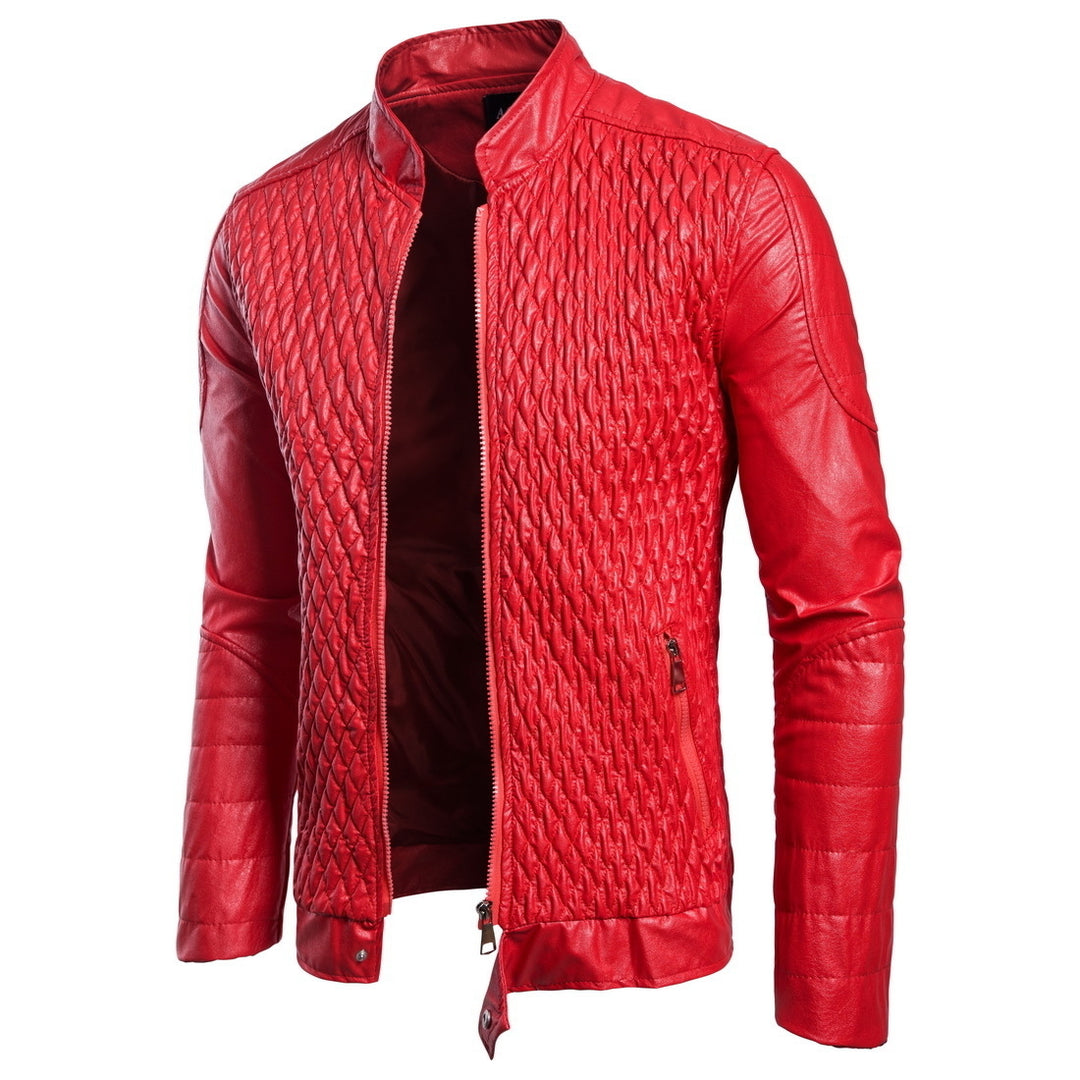 Red And Black Jacket Leather Jacket Image 4