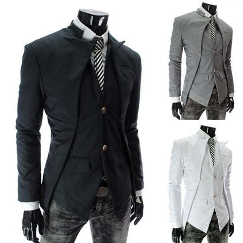 Asymmetrical Mens Suit Jacket Image 1