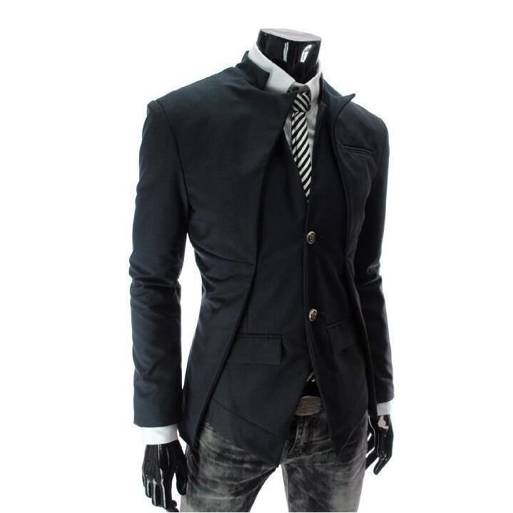 Asymmetrical Mens Suit Jacket Image 2