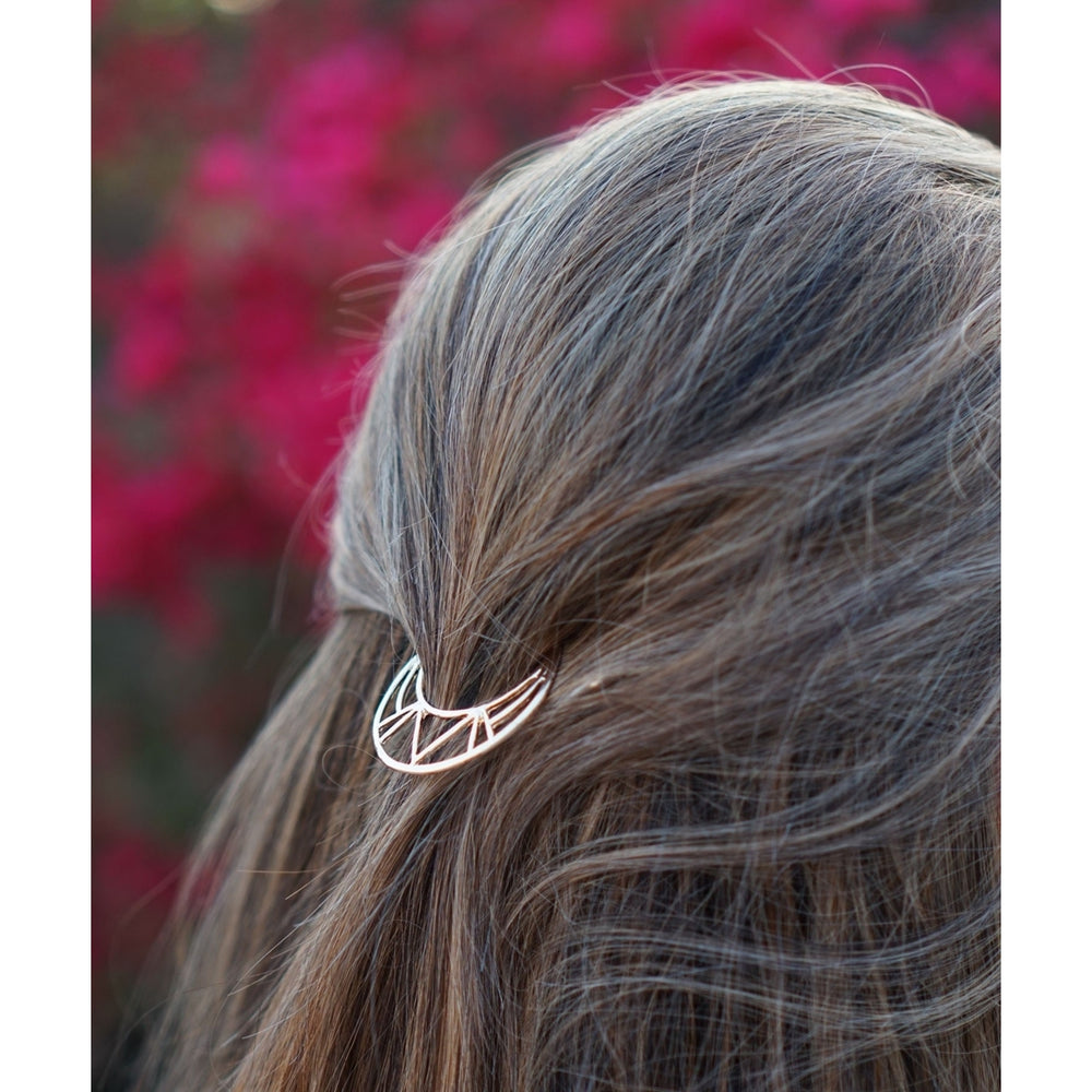 Minimalist Crescent Moon Hair Pin Image 2