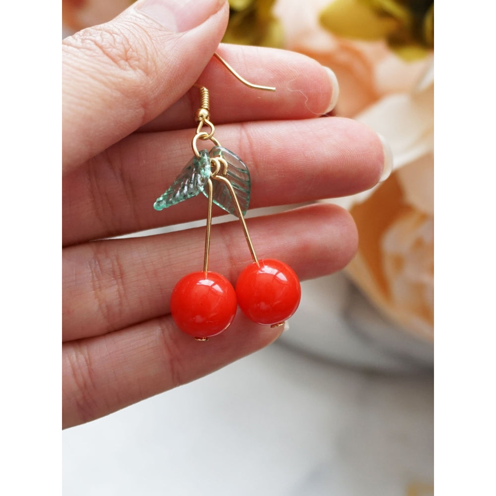 Cherry Statement Earrings Image 2