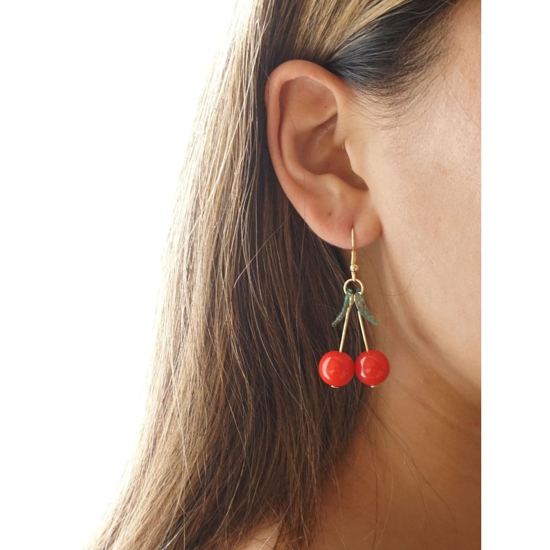 Cherry Statement Earrings Image 3