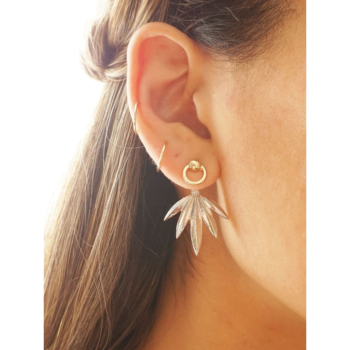 Leaf Ear Jacket Earrings Image 1