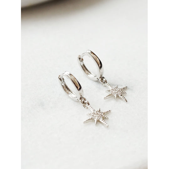 Kira Tiny Star Little Hoop Earrings Image 4