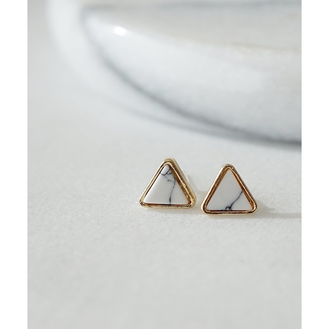 Marble Stud Earrings Image 3