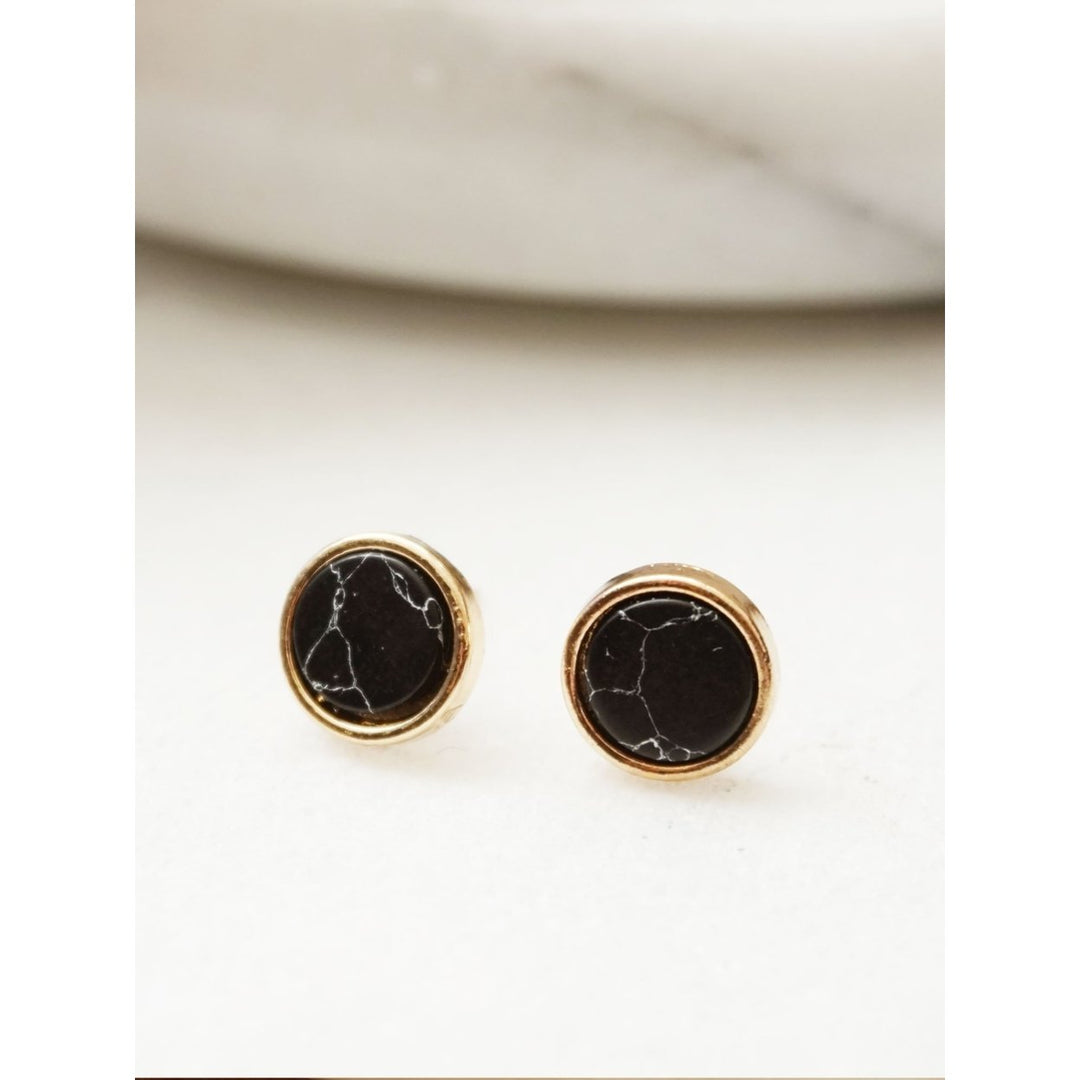 Marble Stud Earrings Image 4