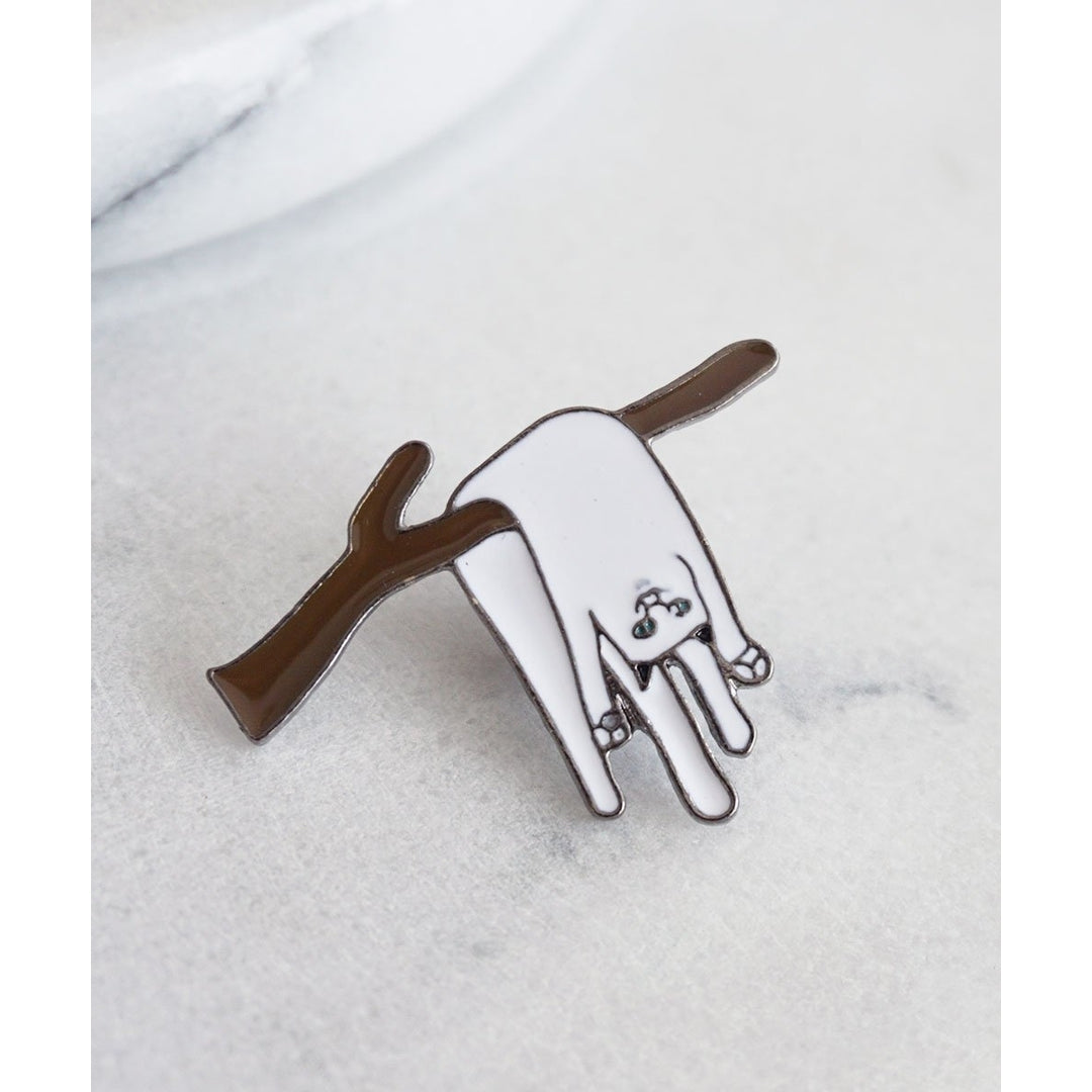 Middle Finger Sassy Cat Pin Image 4