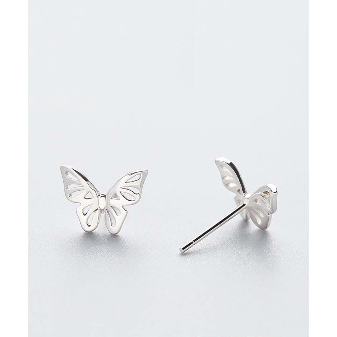 Tiny Butterfly Stud Earrings Image 4