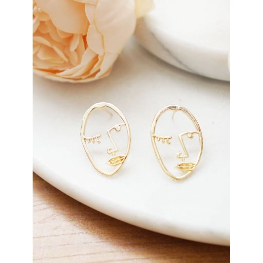 Picasso Face Art Lovers Earrings Image 1