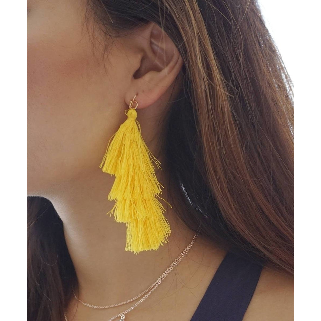 Tiered Tassel Earrings Image 1