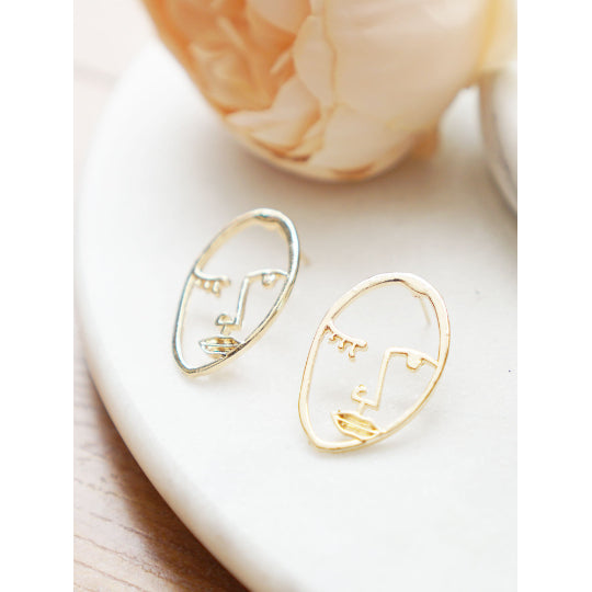 Picasso Face Art Lovers Earrings Image 3