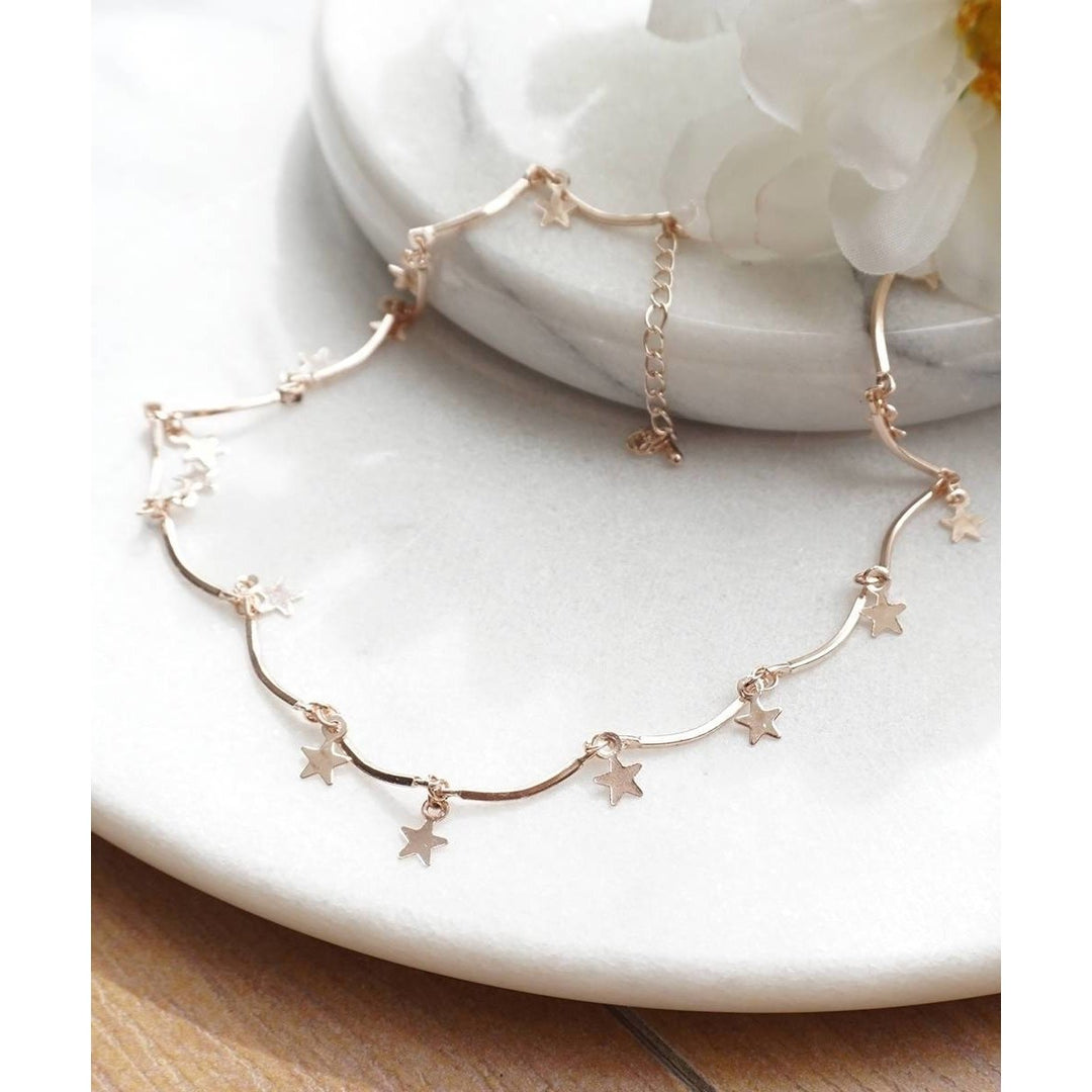 Star Choker Rose Gold Star Dangle Choker Dainty Star Choker Necklace Simple Star Choker Image 3