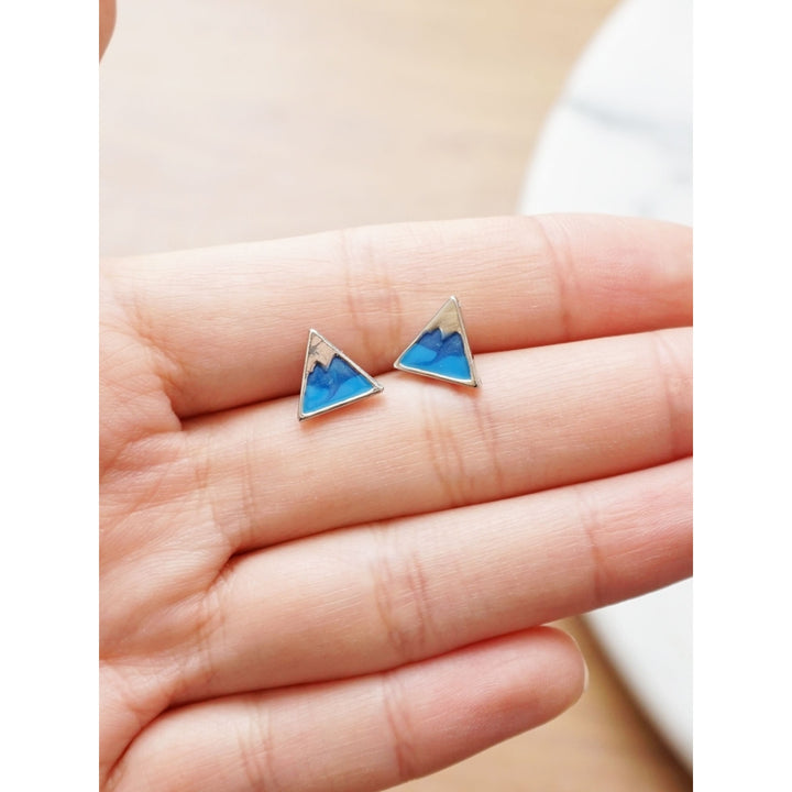 Tiny Fuji Mountain Earrings Image 1