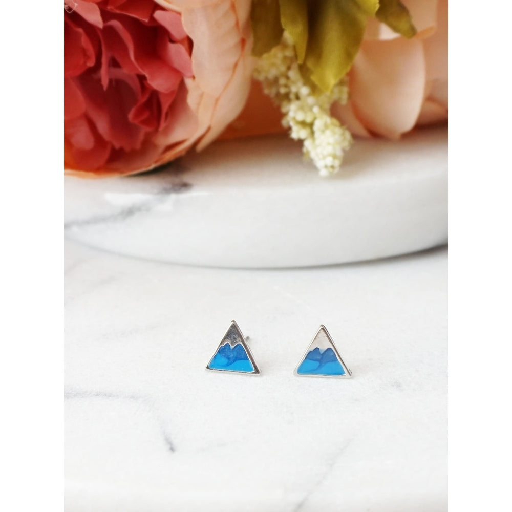 Tiny Fuji Mountain Earrings Image 2