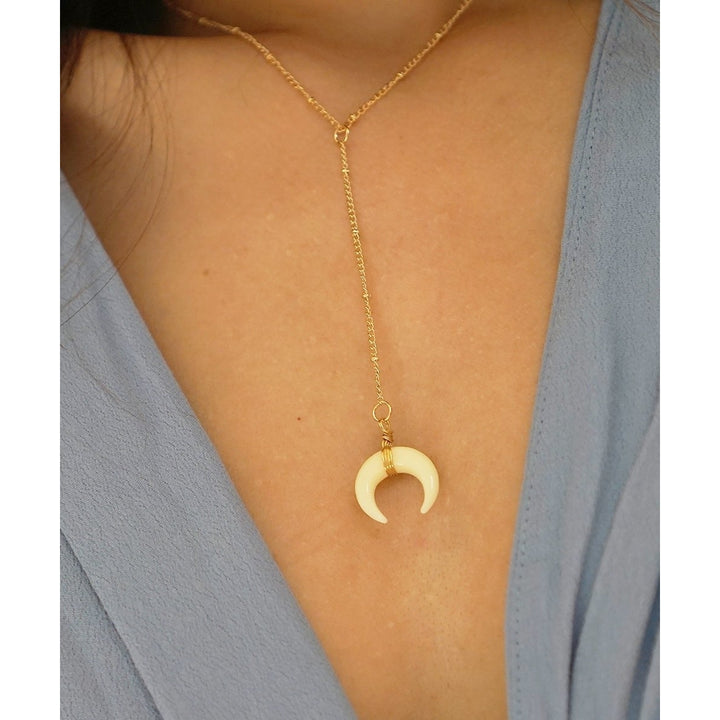 Upside Down Moon Horn Necklace Image 3