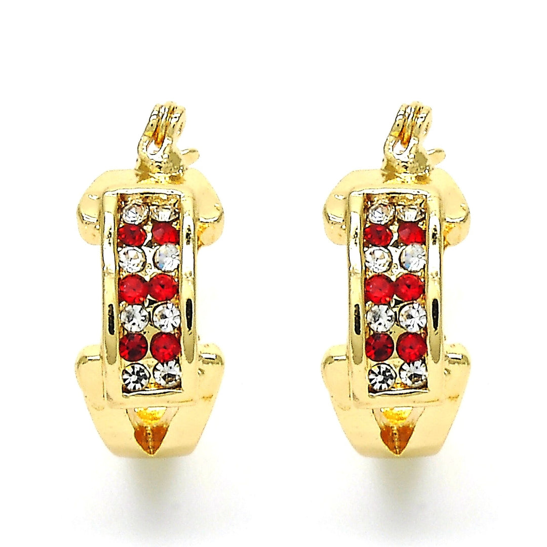 18k Gold Filled Ruby Crystal Earring Image 1