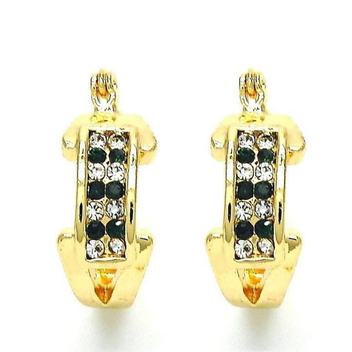 18k Gold Filled Emerald Crystal Earring Image 1