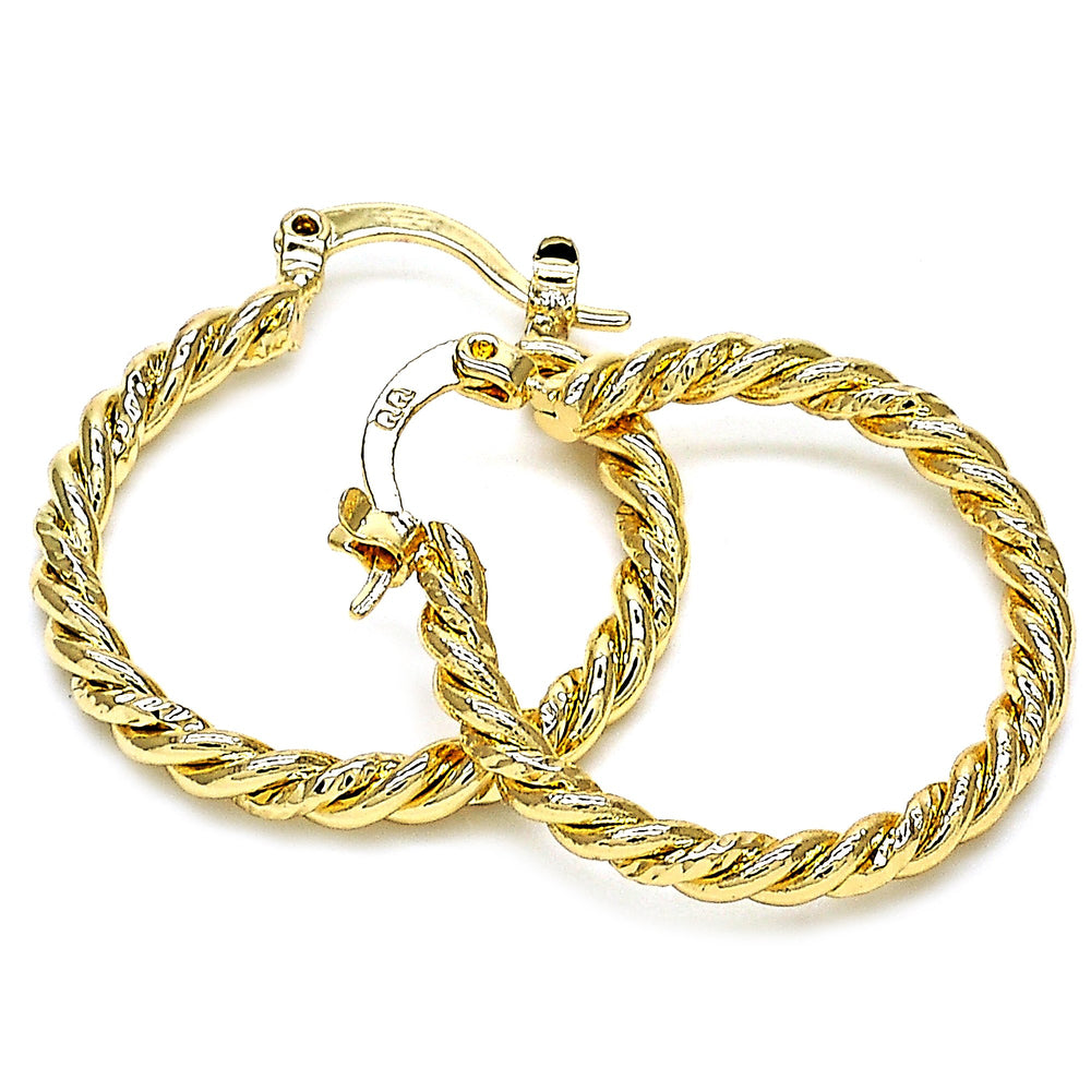 GOLD FILLED TWIST HOOP EARRING Image 2