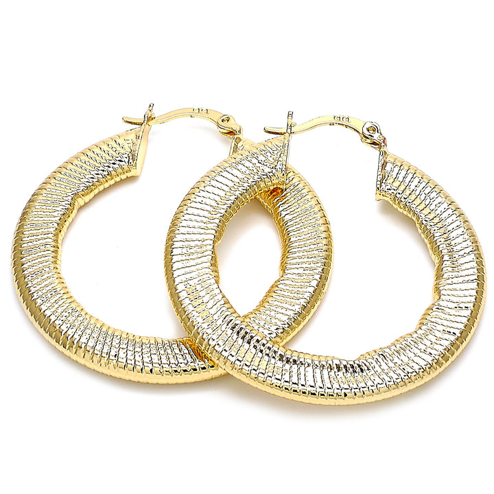 GOLD FILLED FLAT HOOP EARRINGS Image 1