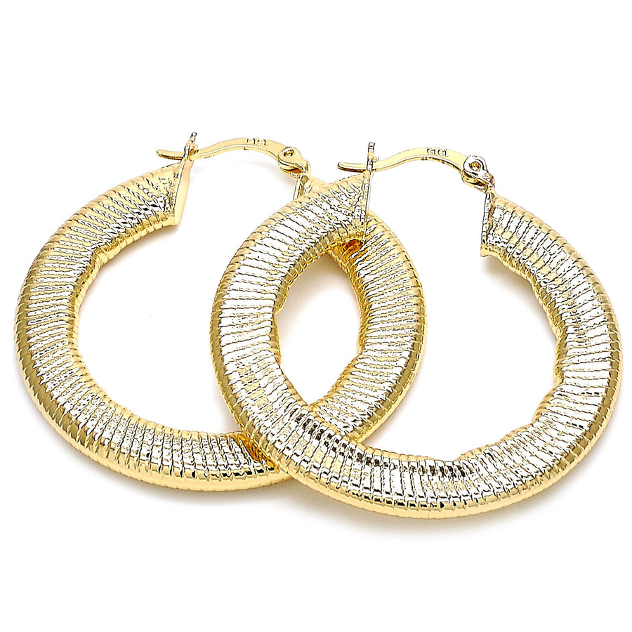 GOLD FILLED FLAT HOOP EARRINGS Image 1