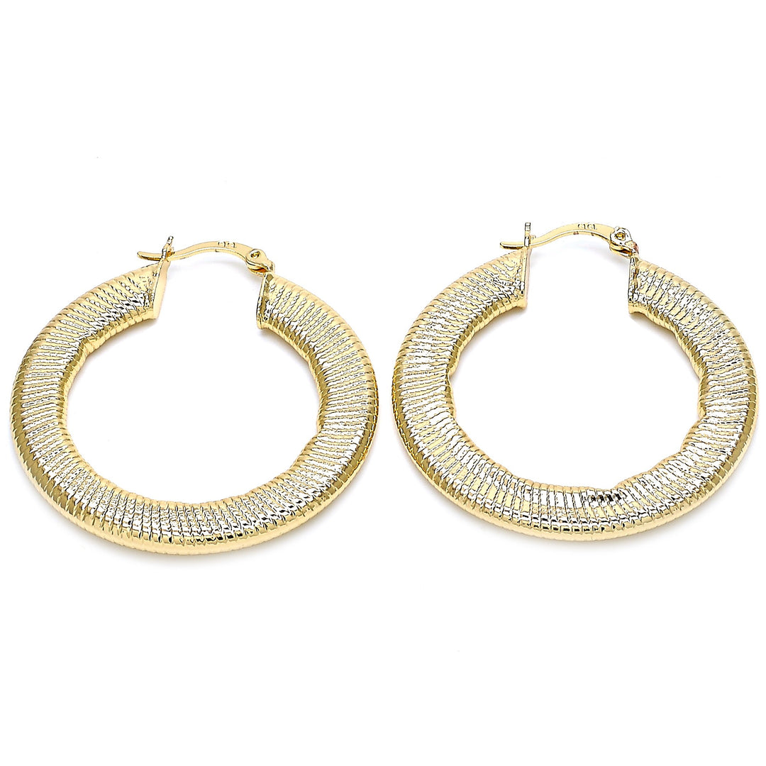 GOLD FILLED FLAT HOOP EARRINGS Image 2