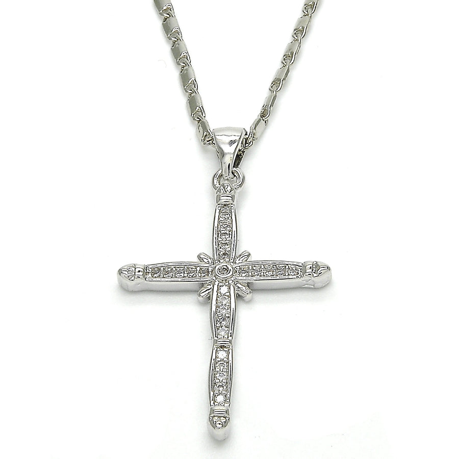 Sterling Silver made with Crystal Cross Pendant Image 1