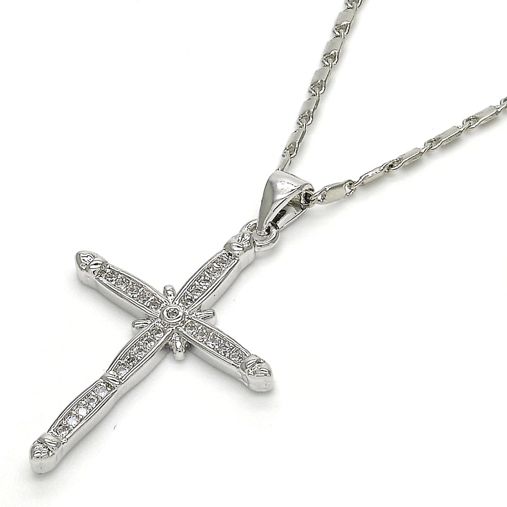 Sterling Silver made with Crystal Cross Pendant Image 2