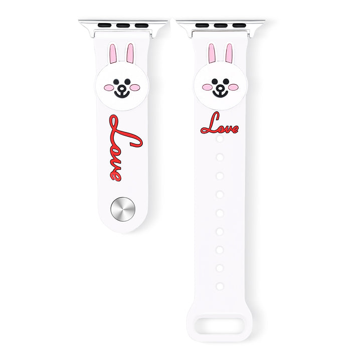 Bunny Cartoon Silicone Sport Watch Band Replacement Wrist Strap Bracelet Compatible with Apple Watch Series 3,2,1 Image 3