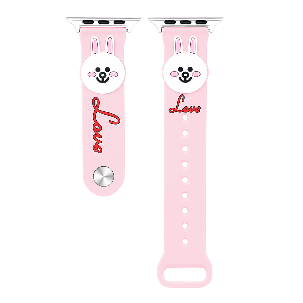 Bunny Cartoon Silicone Sport Watch Band Replacement Wrist Strap Bracelet Compatible with Apple Watch Series 3,2,1 Image 4