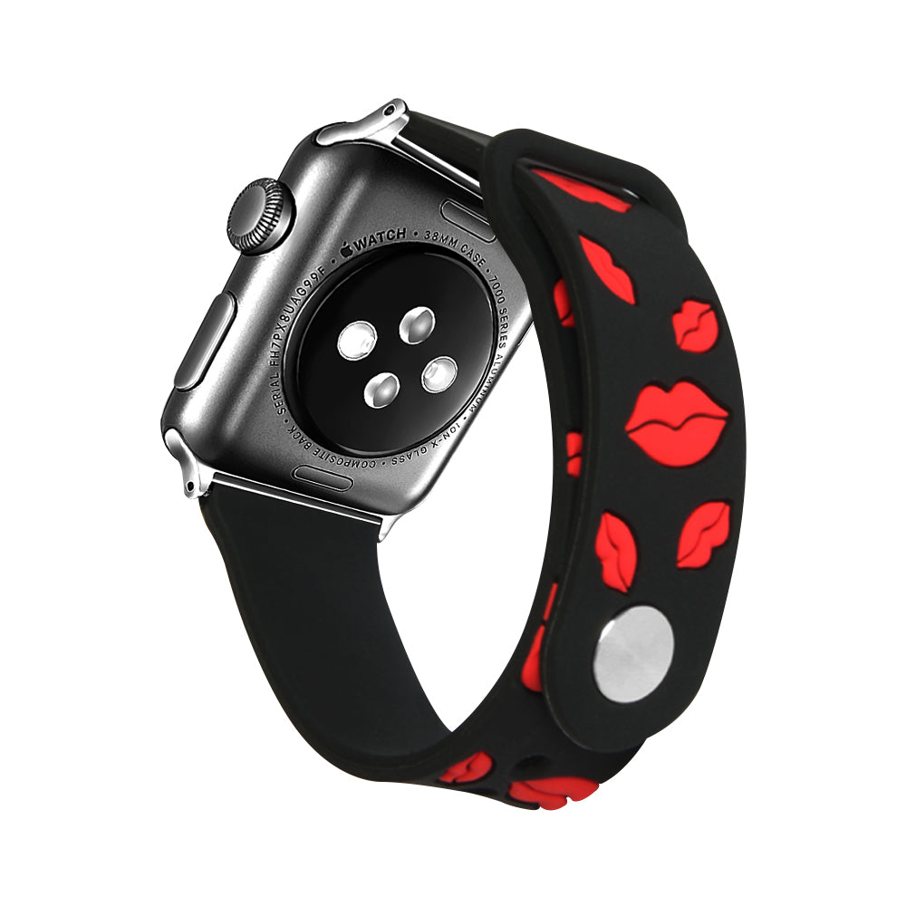 Floral Print Fashion Silicone Sport Watch Band Replacement Wrist Strap Bracelet Compatible with Apple Watch Series 3,2,1 Image 2