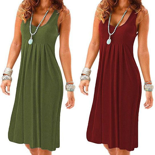 Tank Dress Pleated High Waist Dress Image 1