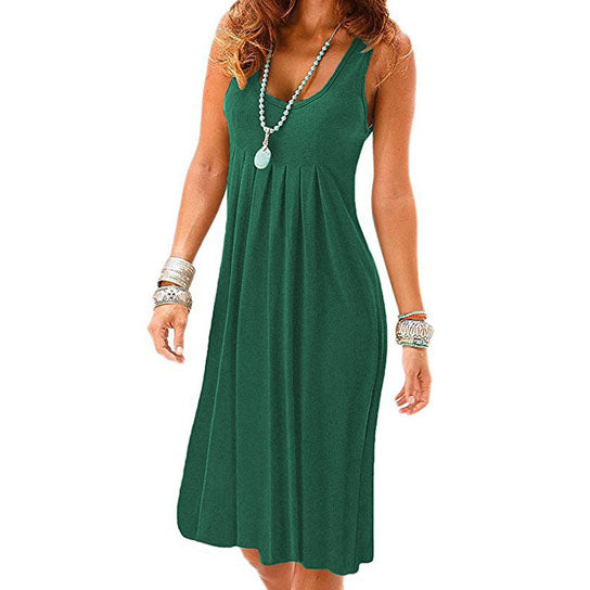 Tank Dress Pleated High Waist Dress Image 4