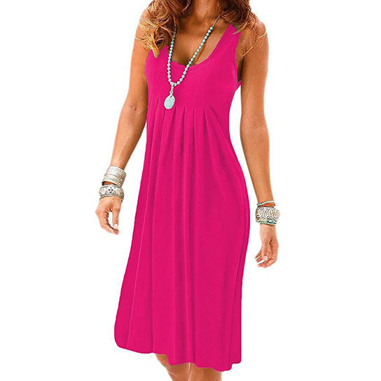 Tank Dress Pleated High Waist Dress Image 6