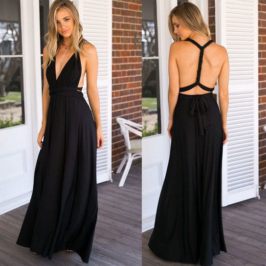 Womens Convertible Wrap Multi Way Party Long Maxi Dress Image 1