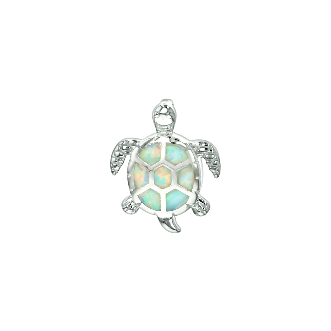 Sterling Silver Rhodium Plated Turtle 17x14MM Pendant with 18" Free Chain Image 1