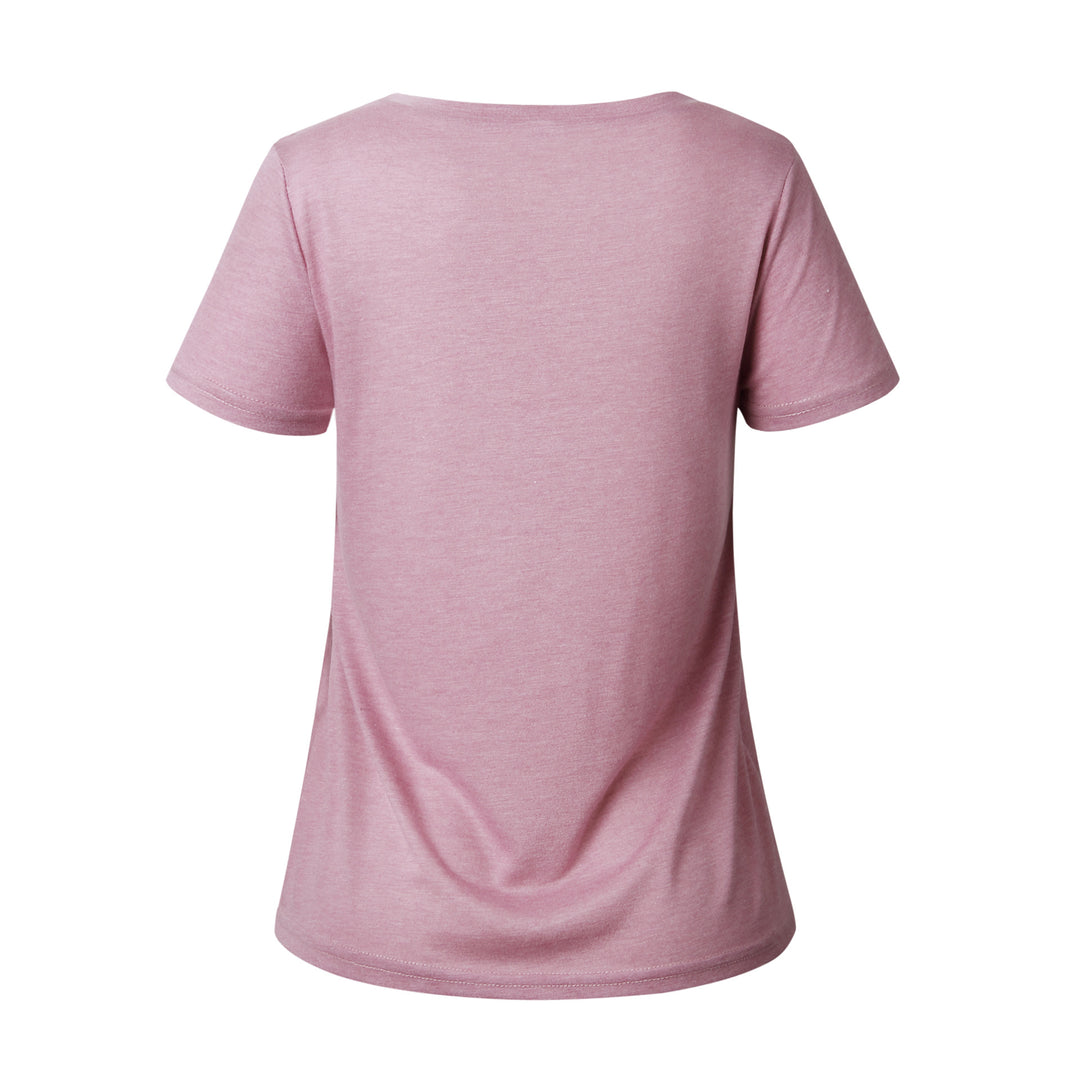 Front Twist Short Sleeve Blouse Tshirt Image 8