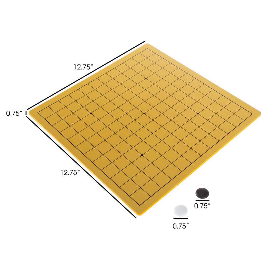 Go Board Game Set - Beginners Two Player Strategy Game with Reversible Board and Melamine Pieces Image 2