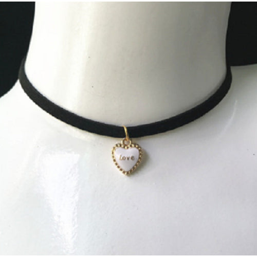 Gold Filled Gothic Black Lace Velvet Choker Necklace Love Heart Necklaces and Pendants For Women Gifts Handmade Image 1