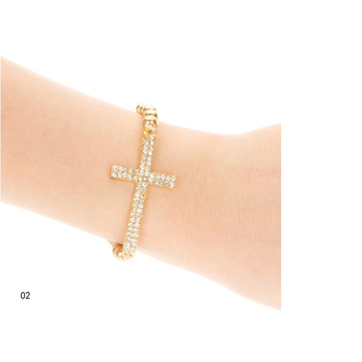 18kt Gold Filled Cross Elasticity Bracelet Image 1