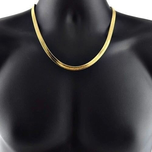 14k Gold Filled Flat Choker Necklace Chain Image 1