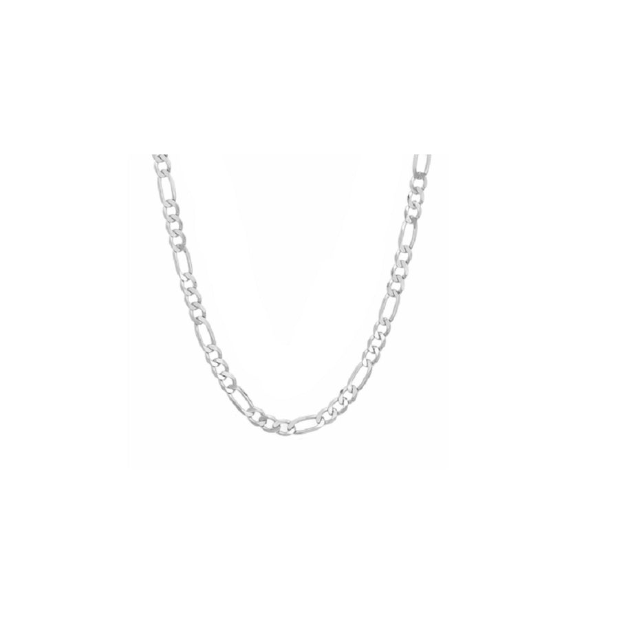 Silver Plated Italian 6mm Figaro Chain 30 Image 1